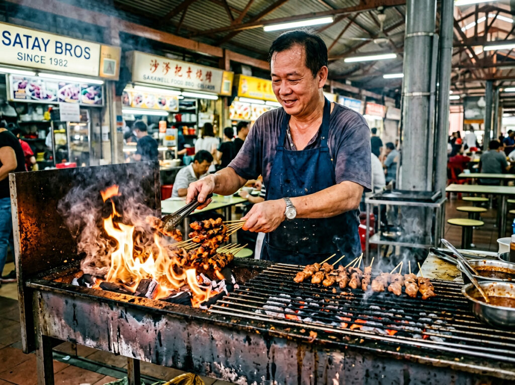 BBQ grill with unevenly cooked meat some burnt and some raw