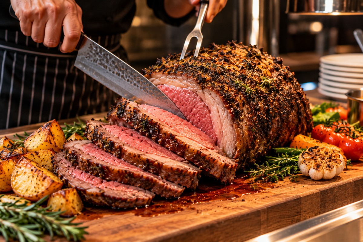 carving roast beef crisp crust