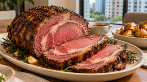 Ribeye roast showing cap and eye