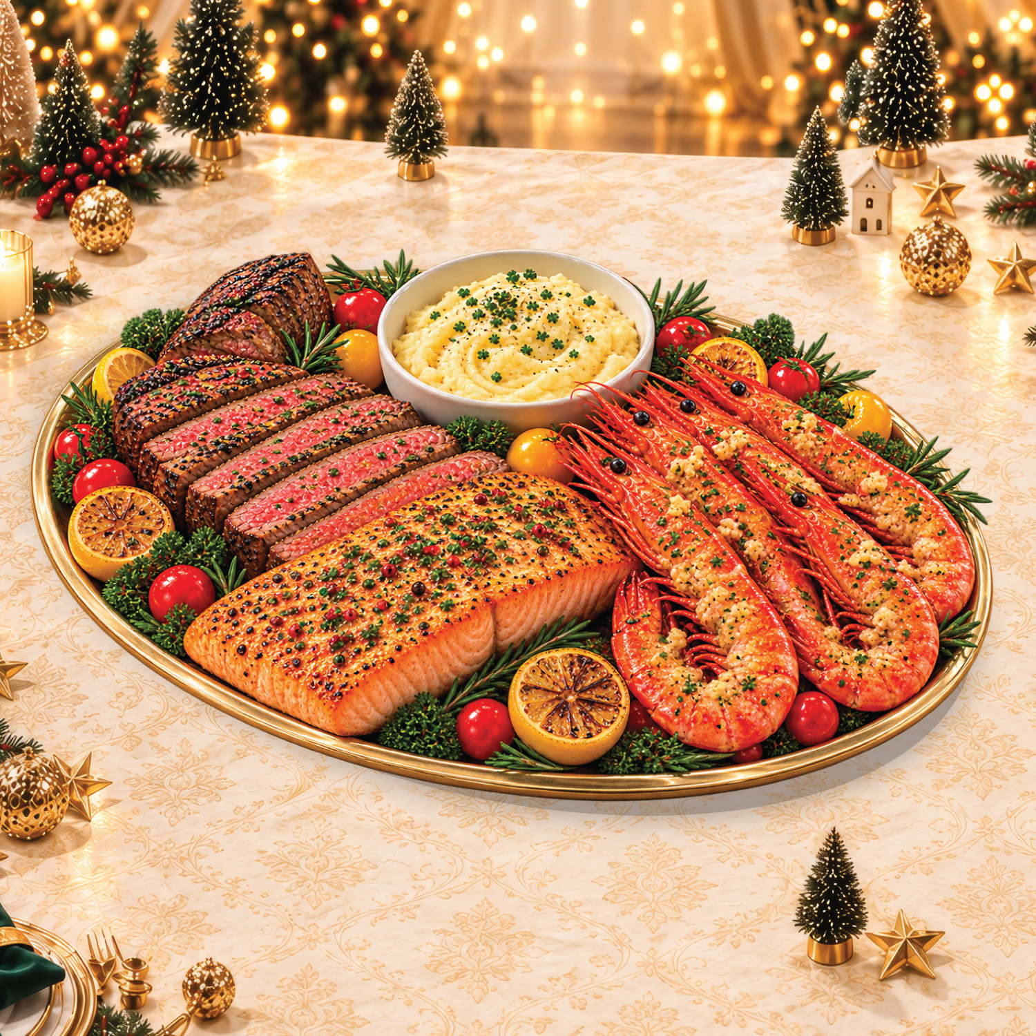 De’Vour Feast’mas Surf & Turf Soirée festive food set